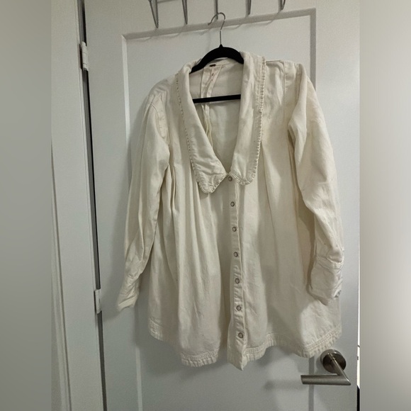 Free People cream shirt/ dress - Picture 1 of 2